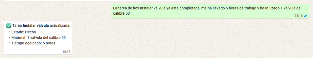 Actualización del estado de tareas por el empleado